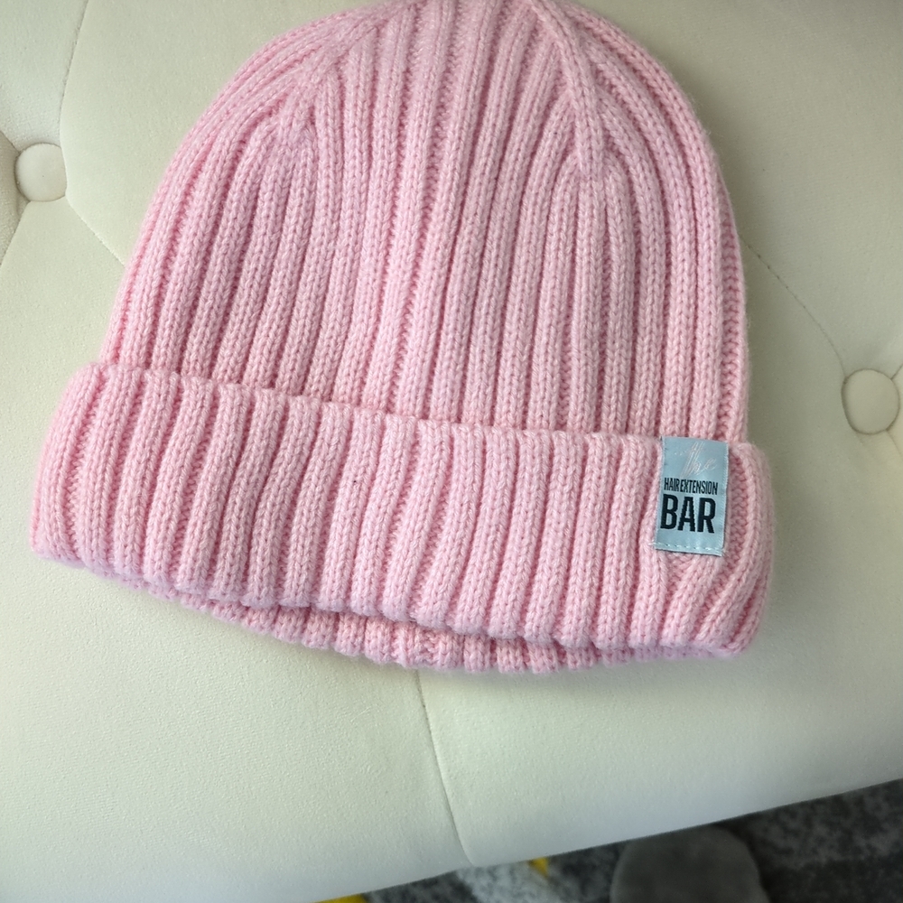 Barbour Soft Pink Ribbed Beanie